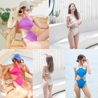 บิกินี่ ชุดว่ายน้ำFranky Onepiece ซับในทั้งชุดมี6สีน้ำเงิน ขาว ม่วง ชมพู เหลือง ฟ้า