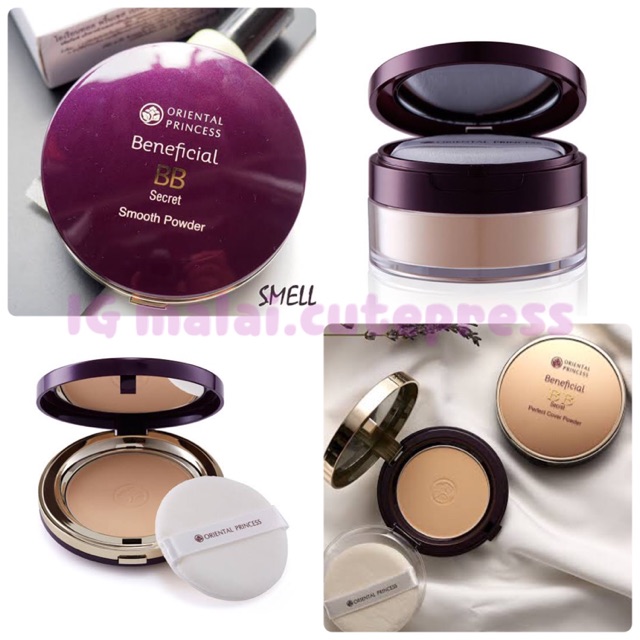 Oriental princess แป้ง รอง ผสม บีบี แป่งฝุ่น Beneficial BB Secret Smooth Powder Perfect Cover Powder