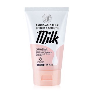 BEAUTY BUFFET SCENTIO AMINO ACID MILK FACIAL FOAM 100 ML. บิวตี้ บุฟเฟต์ เซนทิโอ อะมิโน แอคสิด เฟเชียล โฟม โฟมล้างหน้า (