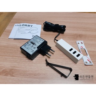 IKEA LORBY ชาร์จ USB 3ช่อง หนีบโต๊ะ พร้อมหม้อแปลงแรงๆ 3.4A ตัวหนีบ เทปติด สี ดำ ขาว