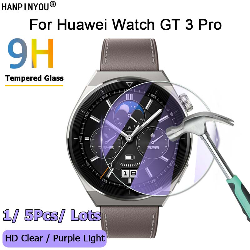 สําหรับ Huawei Watch GT 3 GT3 Pro 43 มม. 46 มม. SmartWatch Ultra ใส / ป้องกันแสงสีม่วง 2.5D ฟิล์มกระจกนิรภัย ป้องกันหน้าจอ