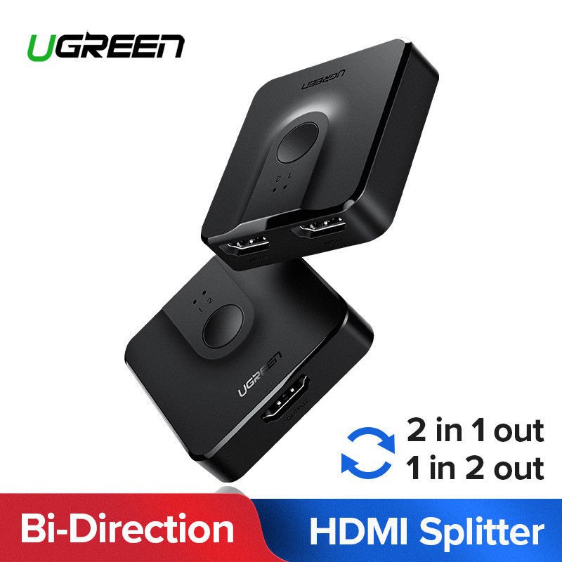 UGREEN 50966 1/2 HDMI Switch and Splitter รองรับ 30Hz - 2 in 1 out HDMI switch (รองรับ 2-way)
