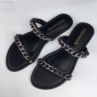 รองเท้าแตะผู้หญิงwomens sandals✐รองเท้าแฟชั่น  โซ่คู่รมดำ  (มีเก็บปลายทางคะ)เพิ่ม 1 ไซส์คะ🎉🎉