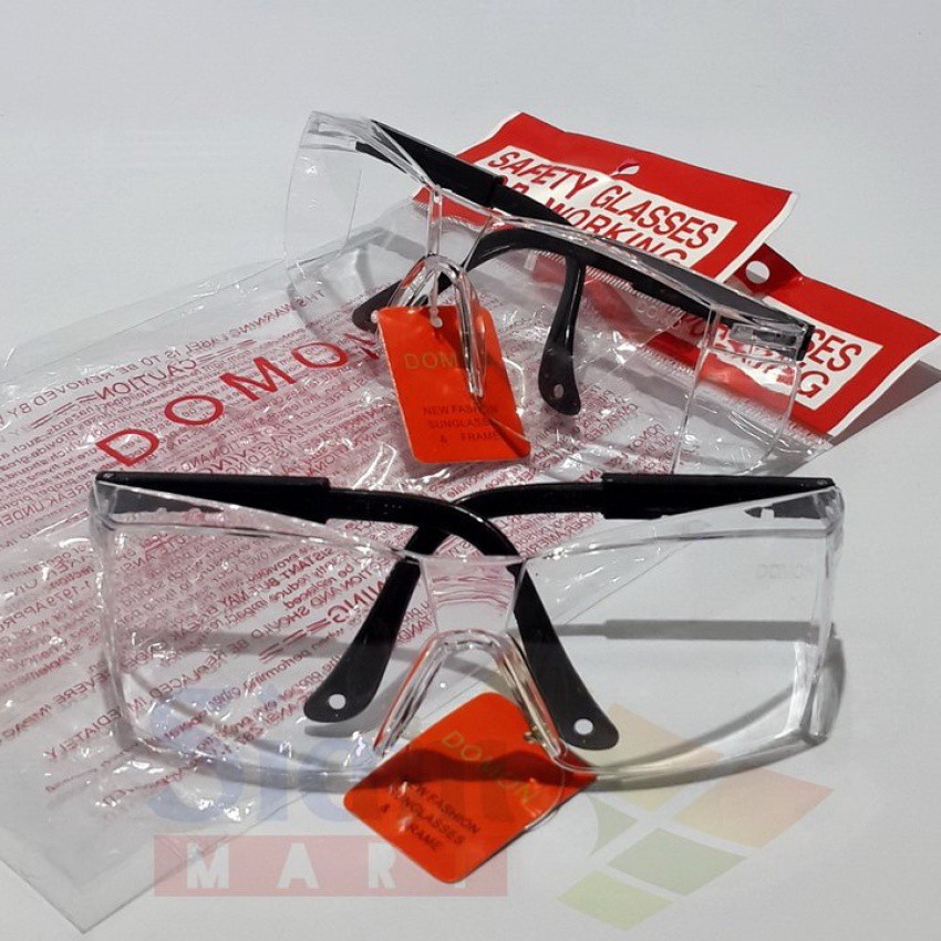 Domon แว่นตานิรภัย แว่นตากันสะเก็ด แว่นกันลม Safety Glasses (เลนส์ใส 2 อัน)