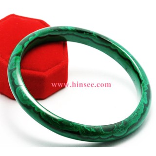 กำไลมาลาไคท์ Malachite bracelet หน้ากว้าง 8 มม. วงใน 60 มม.