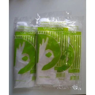 ถุง​มือ​พลาสติกใส​ หนา 30 ไมครอน 100 ชิ้น หนา เหนียว ยาว​ 🇹🇭 Disposable plastic gloves ถุงมือ​พลาสติก​ ผลิตในไทย 🇹🇭