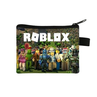 กระเป๋าสตางค์เหรียญ ซิปสั้น ขนาด 13.5x11 ซม. ลายเกม Roblox พร้อมห่วงพวงกุญแจ สําหรับนักเรียน