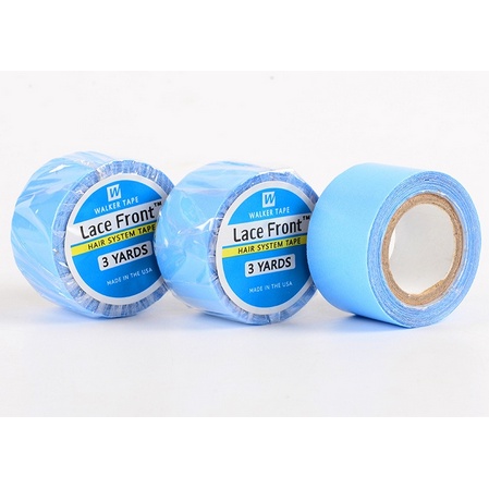 เทปกาวสองหน้า แต่งลูกไม้ สีฟ้า ขนาด 2.54 ซม. (1 นิ้ว)*3 หลา สําหรับต่อขยายเทป วิกผม และวิกผม