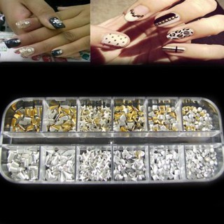 300pcs Punk 3D อะคริลิคเล็บอะลูมิเนียมแกน Rivet Studs Spikes สปอตตกแต่ง DIY