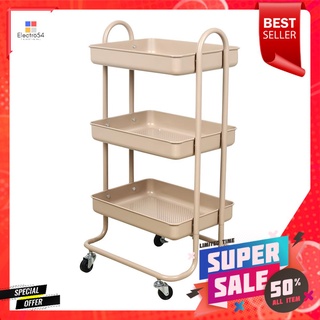 ชั้นวางของ 3 ชั้น มีล้อ STACKO ST25346 46x39.5x87 ซม. สีนู้ดเบจ3-TIER UTILITY CART STACKO ST25346 46X39.5X87CM NUDE BEIG