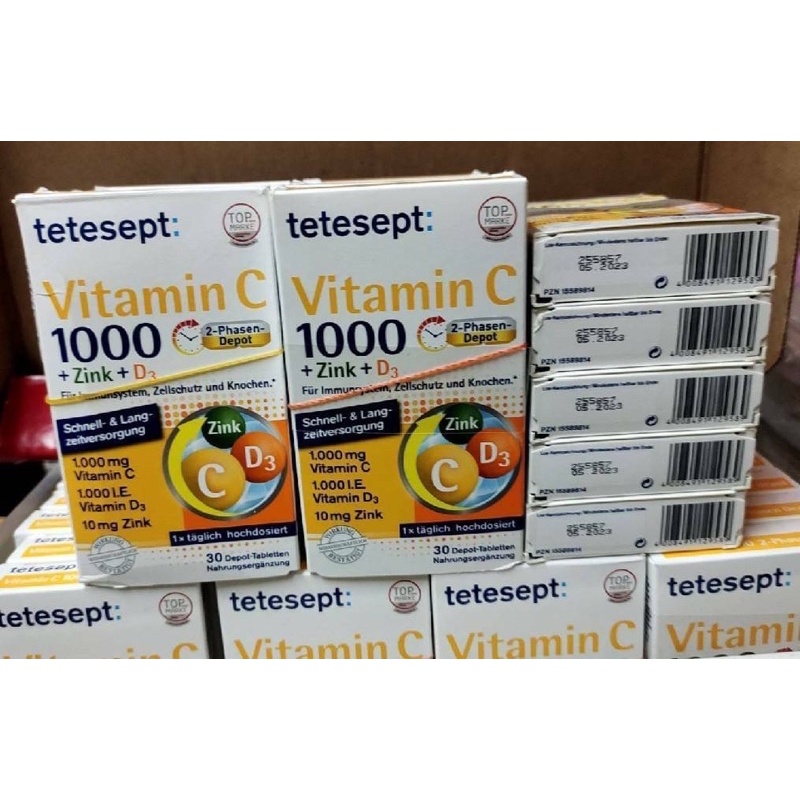 tetesept Vitamin C + zinc + D3 tablets 30 piece, 41.6 g