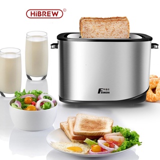 Hibrew เครื่องปิ้งขนมปังสแตนเลส 2 ช่องแบบกว้าง (800W)