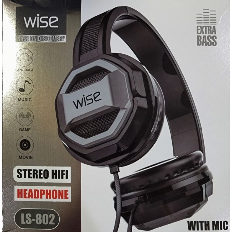 หูฟัง HEADPHONE STEREO HIFI LS-802 WISE BASE ON พร้อมส่ง