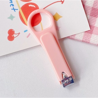 พร้อมส่ง กรรไกรตัดเล็บพกพา สีพลาเทล น่ารัก