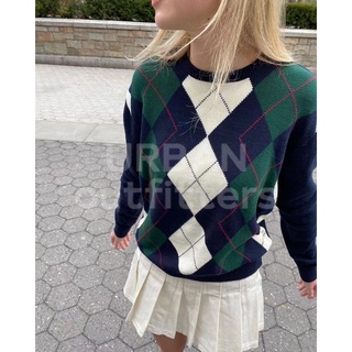 (4) preorder brandy melville bernadette cotton blend argyle sweater