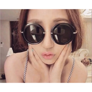 💫 New arrival 💫  miu miu round sunglasses 💖💞 แว่นกันแดดทรงกลม แต่งอะไหล่ทอง วิ้งสวยมาก กันแดดได้