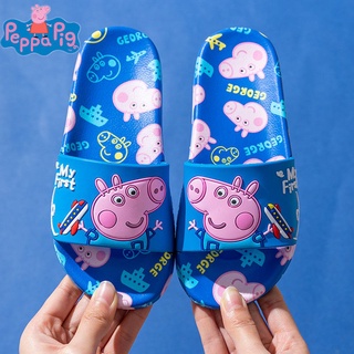 รองเท้าแตะ พื้นแบน กันลื่น ลายการ์ตูนหมู Peppa น่ารัก แฟชั่นฤดูร้อน สําหรับเด็กผู้ชาย และเด็กผู้หญิง 2021