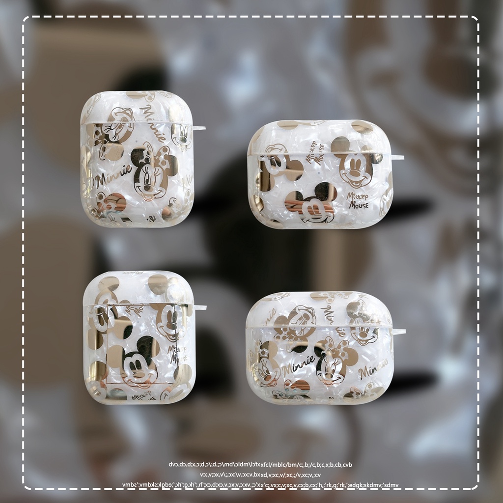 สําหรับ Airpods Pro 3/Pro 2/Pro/4 ANC/3/2/1 กรณีน่ารัก Disney Minnie Mickey glitter dream shell หูฟังไร้สายบลูทูธฝาครอบป้องกัน