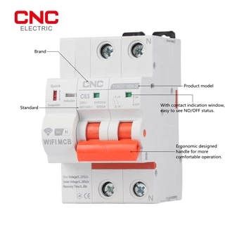 Cnc YCB9ZF-100W 2P เบรกเกอร์วงจรอัจฉริยะ WiFi ป้องกันไฟฟ้าลัดวงจร Timed Smart Reclosing Switch รีโมทคอนโทรล