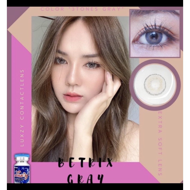 🦄🌈Luxzylens Betrix gray// brown คอนเทคเลนส์ลักซ์ซี่เลนส์ รายเดือน นุ่มสบาย กัน UV