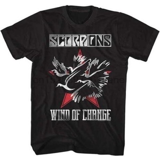 tshirtเสื้อยืดคอกลมฤดูร้อนเสื้อยืดลําลอง แขนสั้น พิมพ์ลาย SCORPIONS WIND OF CHANGE HARD ROCK HEAVY เข้ากับทุกการแต่งกาย