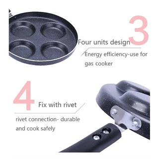 กระทะทอดไข่ กระทะหลุมทอดไข่4หลุม ทำอาหารเช้า Non-Stick ทำอาหารได้หลากหลาย ---สินค้ามีพร้อมส่ง—