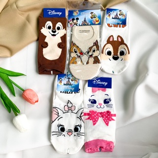 disney sock set 3 ถุงเท้าข้อสั้น ลายการ์ตูน ชิบกะเดล &amp; แมวมาลี (chip and dale &amp; marie) ลิขสิทธิ์แท้ 100%