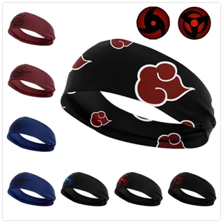 Anime Naruto Stretchy Sports Headbands 3D Printed Akatsuki Cloud Sharingan Eye Quick Dry Yoga Sweat Absorbent HairBands for Women Men