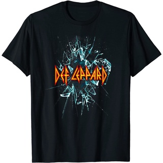 ROUNDคอลูกเรือNeckเสื้อยืด พิมพ์ลายอัลบั้ม Def Leppard-4XL