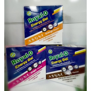 🚩🚩ขายเป็นซอง🚩🚩 Royal-D Energy Gel รอแยล-ดี เอนเนอจี้เจล เจลให้พลังงาน รสส้ม องุ่น และโกโก้ 40กรัม (10ซองx1กล่อง)