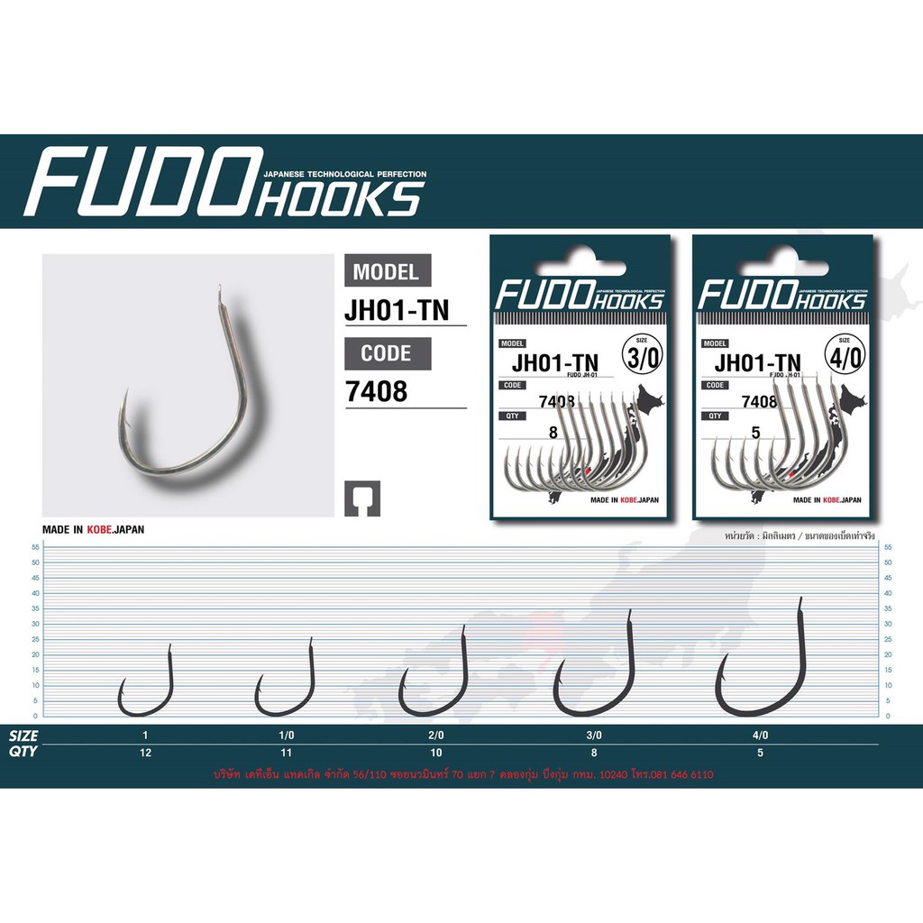 เบ็ดจิ๊ก ตูดแบน / Jigging Hook Fudo Hook JH01-TN 7408