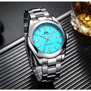 PAULAREIS Automatic Winding Mechanical Luminous Steel Strap Red Yellow Blue Green Colorful Mens Watch