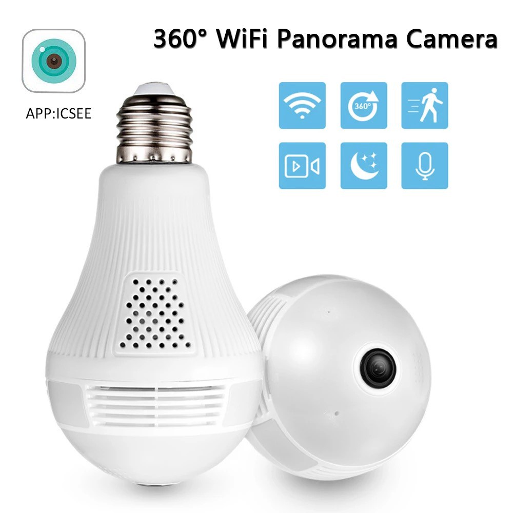 MORUI ICSEE CCTV IP Panorama Camera 360 Degree Spy Light Bulb