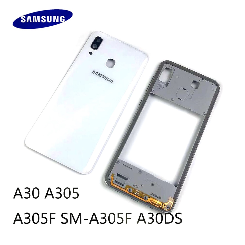 อะไหล่ฝาครอบแบตเตอรี่ กรอบกลาง ปุ่มด้านข้าง แบบเปลี่ยน สําหรับ Samsung Galaxy A30 A305 A305F SM-A305F