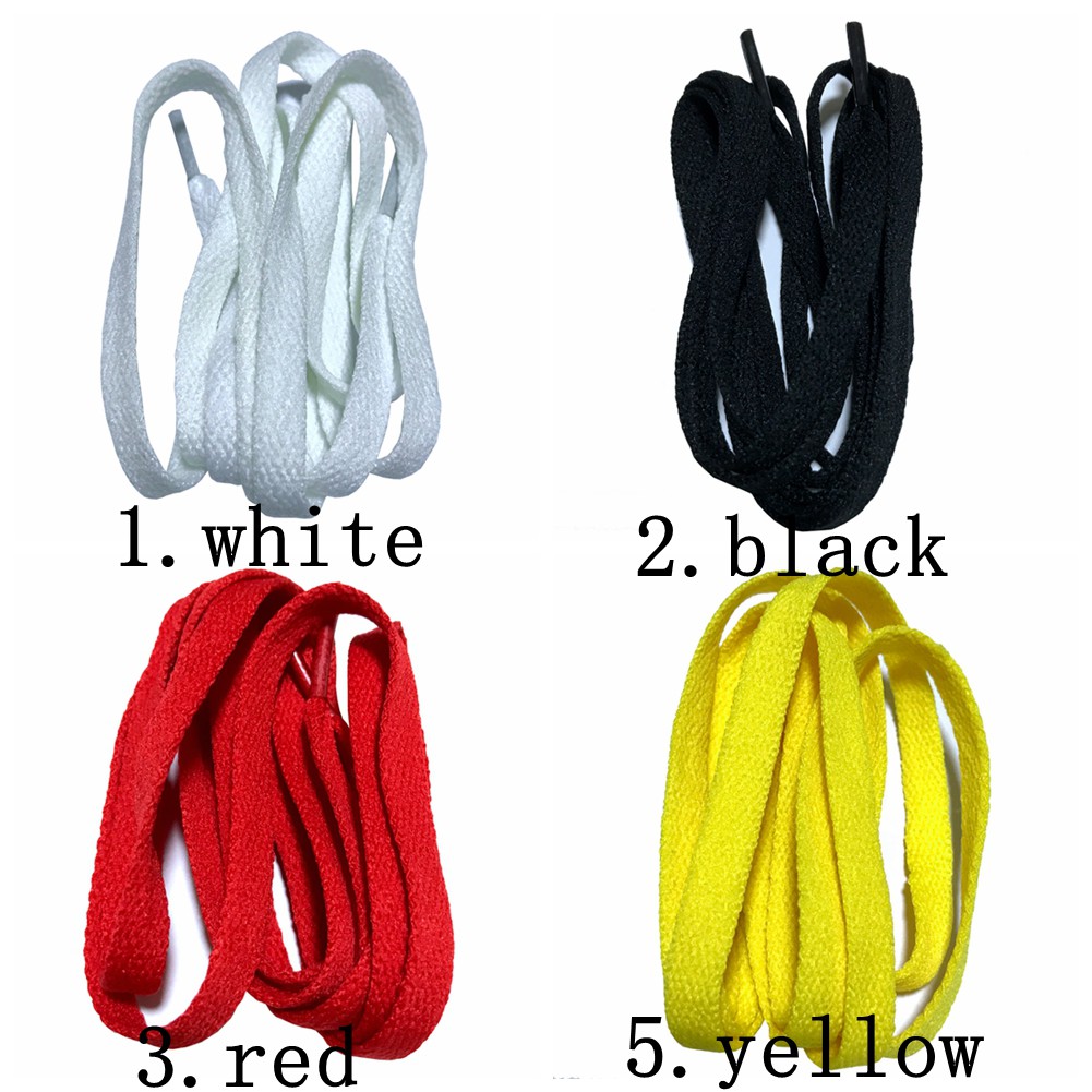100 ซม.รองเท้าแบน Laces Boot Laces โพลีเอสเตอร์ Shoelaces กว้าง 0.8 ซม. 24 สีสําหรับ Choice