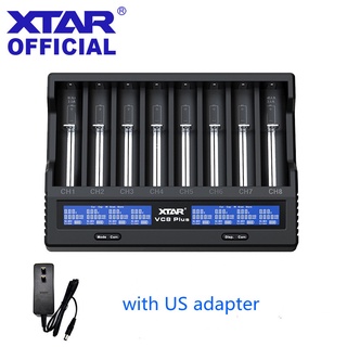 Legit Xtar Vc8 Plus ที่ชาร์จแบตเตอรี่ 8X21700 ฟังก์ชั่นทดสอบความจุ 1A X 8 พร้อมอะแดปเตอร์