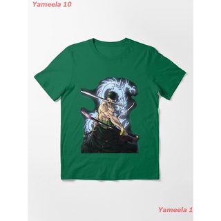 🔥 โรโรโนอา โซโล Roronoa Zoro Essential T-Shirt วันพีซ ONE PIECE เสื้อยืดพิมพ์ลาย เสื้อยืดผู้หญิง เส