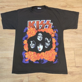 เสื้อยืดผ้าฝ้าย KISS ALIVE WORLDWIDE TOUR เสื้อวง เสื้อทัวร์ วงร็อค