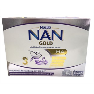 NAN GOLD HA 3 Partially Hydrolyzed Milk Protein Beverage แนน โกลด์ เอชเอ 3 เครื่องดื่มโปรตีนนม ขนาด 1400 กรัม (1 กล่อง)