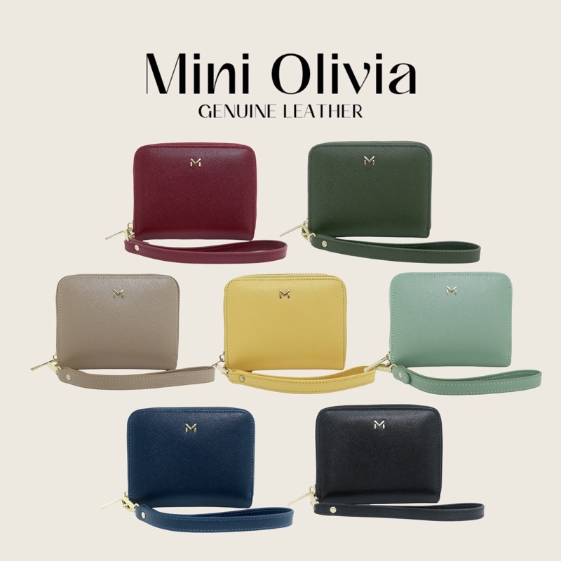 MADAM PEONY กระเป๋าสตางค์หนังแท้ใบสั้น ผลิตจากหนังวัวแท้ 100% รุ่น MINI OLIVIA