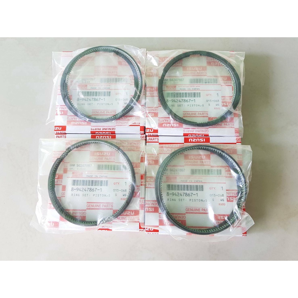 แหวนลูกสูบ TFR,D-MAX 2.5,4JA1 (ไซส์ STD ) แท้ๆเบิกห้าง ชุดละ950บาท