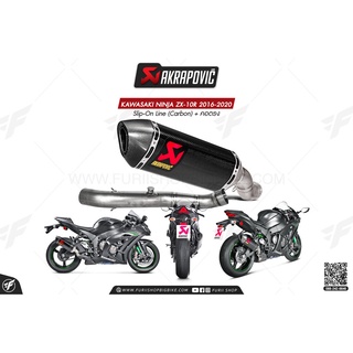 ท่อแต่ง Akrapovic Exhaust Slip-On Line (Carbon) + คอตรง KAWASAKI NINJA ZX-10R 2016-2020