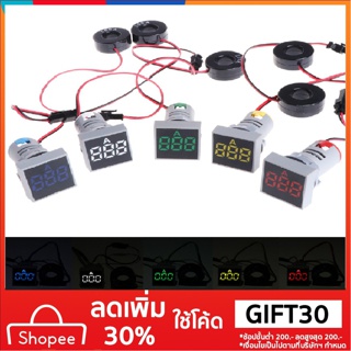 22MM 0-100A Digital Ammeter Current Meter Indicator Led Lamp Square Signal Light