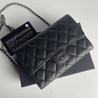 กระเป๋า CHANEL WALLET ONCHAIN CAVEAR SIlVER HARDWARE 💛