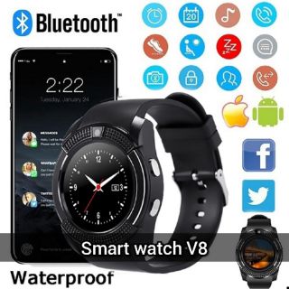 Smart watch V8 นาฬิการโทรศัพท์​ เชื่อมต่อบูลทูธ​ ถ่ายรูป​ ฟังเพลง