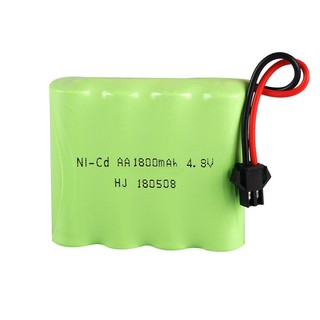 แบตเตอรี่ แบตเตอรี่รถบังคับ Ni-cd 4.8 V 1800 mAh ( แบบ 2 สาย แดง-ดำ) แจ็ค SM