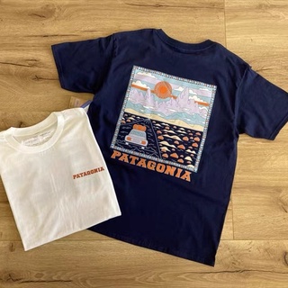 Patagonia เสื้อยืดแขนสั้น ผ้าฝ้าย แฟชั่นฤดูใบไม้ผลิ และฤดูร้อน ใหม่