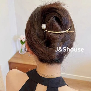 KF442 Korean metal pearl gold and silver arc shape hairpins hair clip accessories