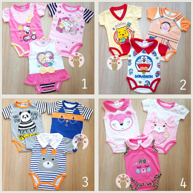 ลดล้างสต็อค!! บอดี้สูทเด็ก เซต 3 ชุด สุดคุ้ม เสื้อผ้าเด็กลายน่ารัก (มีบริการเก็บเงินปลายทางค่ะ)