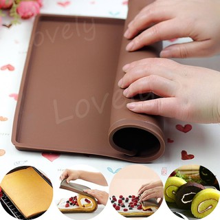 Love แผ่นซิลิโคนสำหรับทำเบเกอรี่ Silicone Macaron Swiss Roll Cake Baking Mat Pad for Oven Cakes Baking Pastry